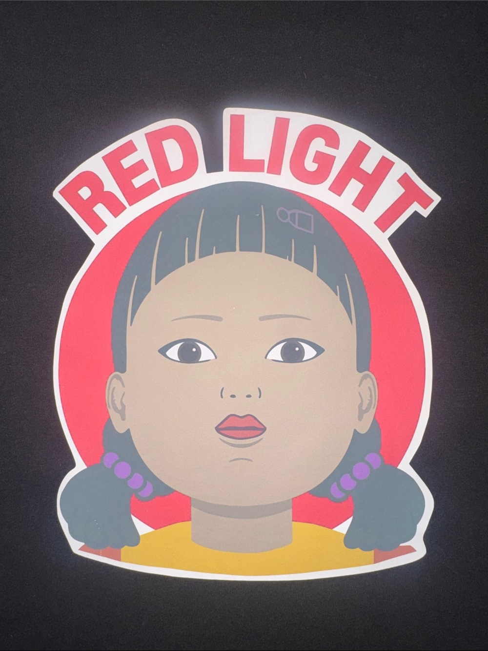 NWOT Squid Games Younghee “Red Light Green Light” Black Short Sleeve Tee